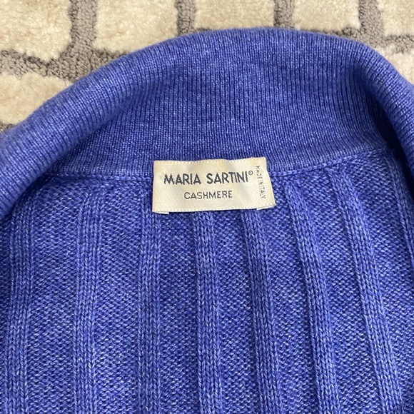 Maria Sartini Women’s 100% Cashmere V neck Button Ribbed Sweater Small/42 - Picture 8 of 10
